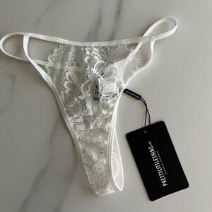 Prettylittlething White Cut Out Lace Thong